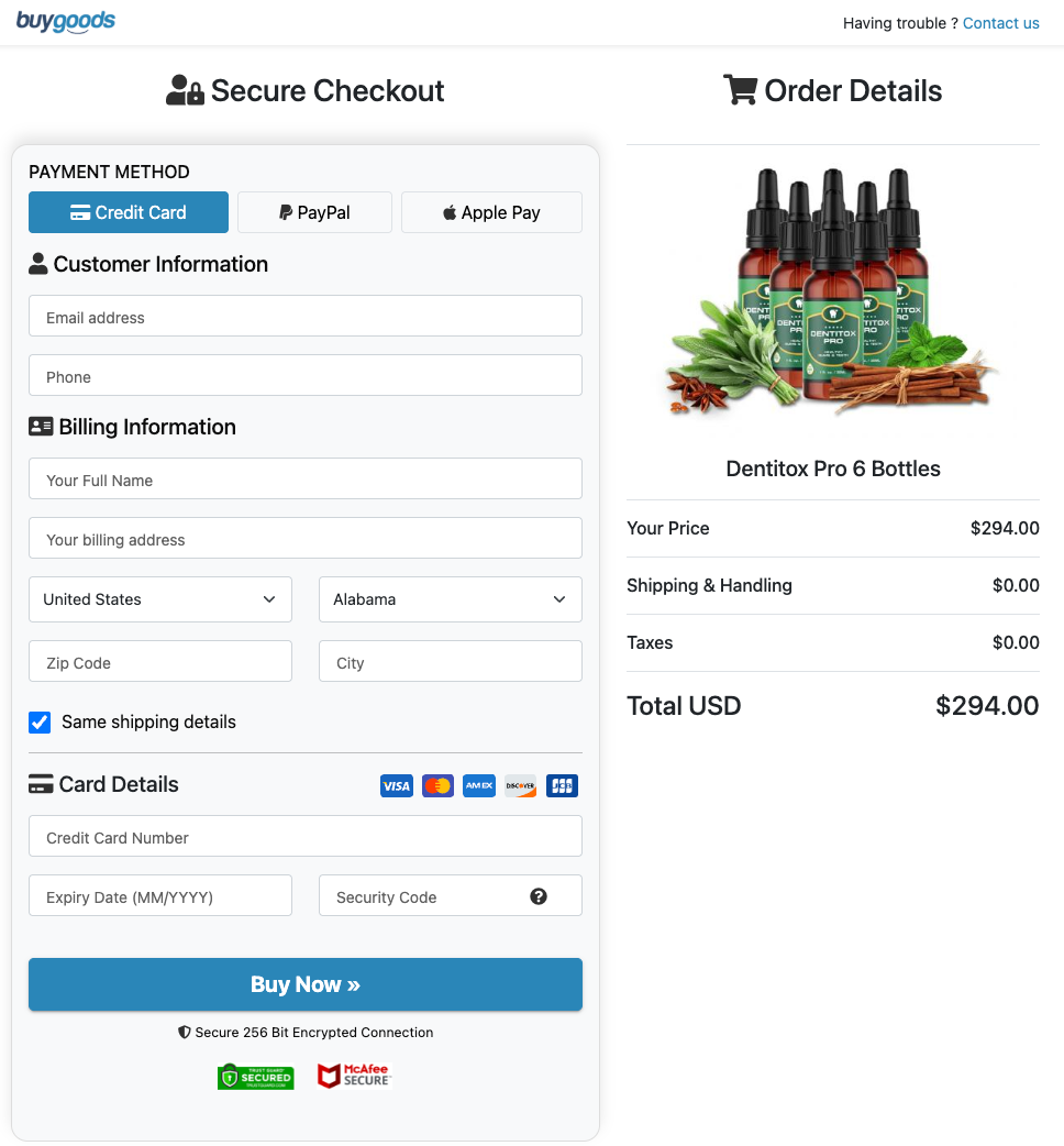 dentitox-pro-order-page